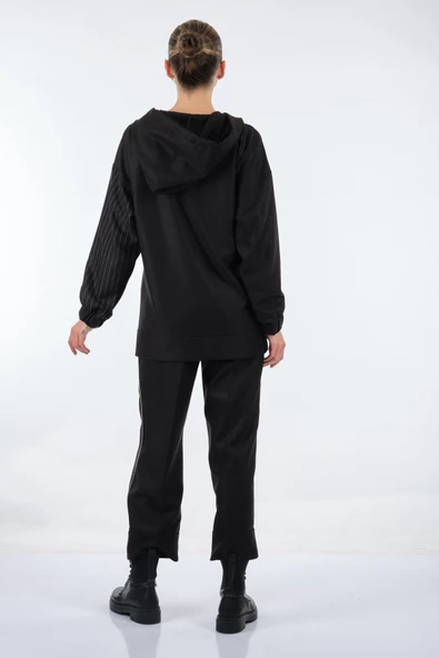 Unique Mode Oversize Kapüşonlu Midi Sweatshirt - Günlük Şıklık - Resim 8