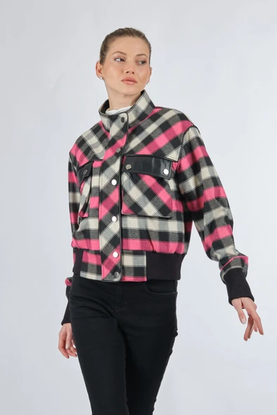 Unique Mode Minimalist Crop Kareli Mont - Günlük Kullanım