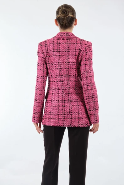 Unique Mode Minimalist Çift Göğüslü Uzun Kol Kadın Ceket - Trend 2025 - Resim 5