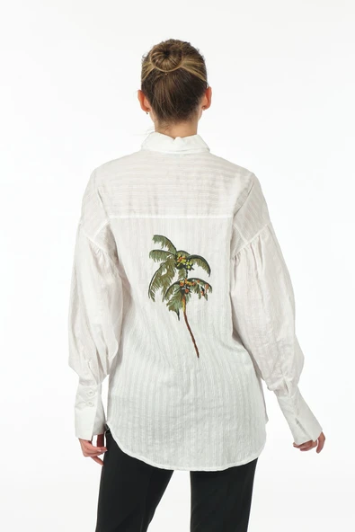 Unique Mode Oversize Balon Kol Midi Gömlek - Minimalist Şıklık - 6