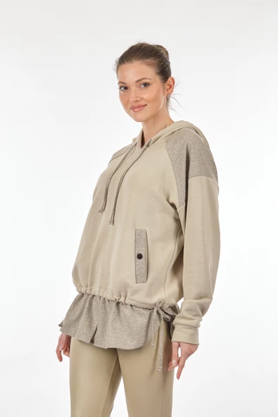 Unique Mode Oversize Kapüşonlu Kadın Sweatshirt - Rahat ve Şık - 5