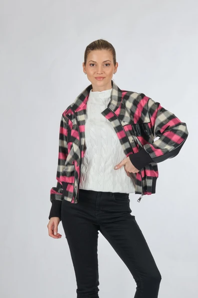 Unique Mode Minimalist Crop Kareli Mont - Günlük Kullanım - 5