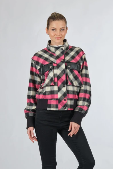 Unique Mode Minimalist Crop Kareli Mont - Günlük Kullanım - 4