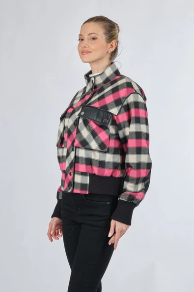 Unique Mode Minimalist Crop Kareli Mont - Günlük Kullanım - 3