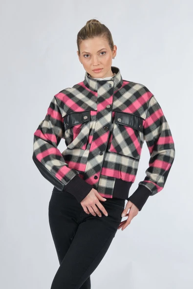 Unique Mode Minimalist Crop Kareli Mont - Günlük Kullanım - 2