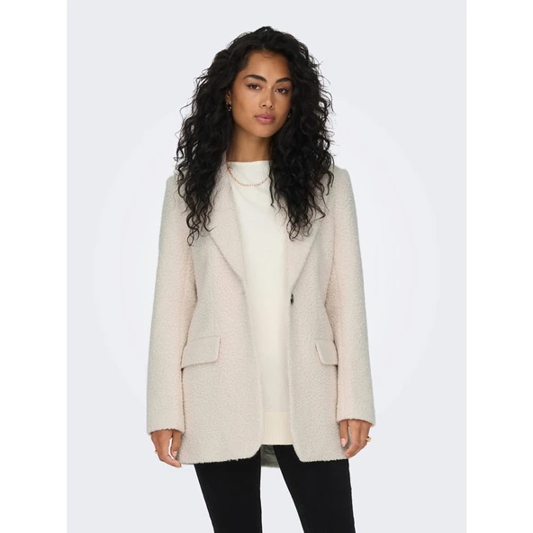 Only Minimalist Yaka Tek Düğmeli Midi Kadın Ceket - Günlük Şıklık - Resim 3