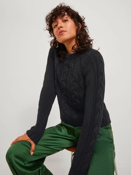 Jack&Jones JJXX Minimalist Örgü Kadın Kazak - Uzun Kol - Günlük - 11