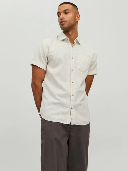 Jack&Jones Minimalist Kısa Kol Erkek Gömleği - Günlük & Rahat - 3