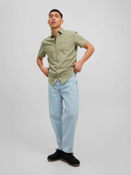 Jack&Jones Minimalist Kısa Kol Erkek Gömleği - Günlük & Rahat - 7