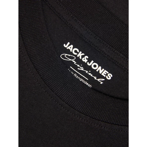 Jack&Jones Oversize Erkek T-Shirt - Kısa Kol Yuvarlak Yaka - Streetwear Tarzı - Resim 7
