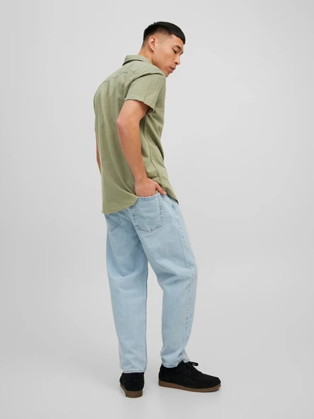 Jack&Jones Minimalist Kısa Kol Erkek Gömleği - Günlük & Rahat - 8