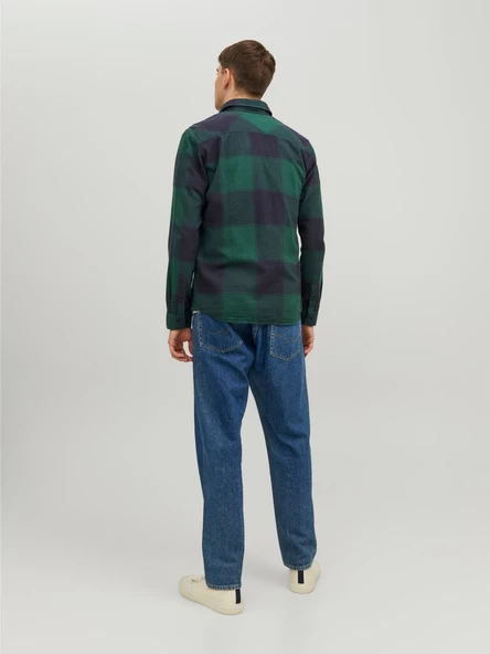 Jack&Jones Minimalist Oversize Uzun Kol Kareli Erkek Gömleği - 9