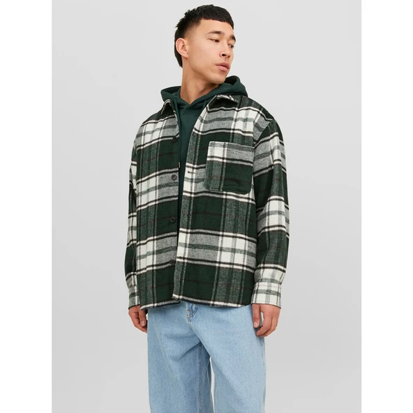 Jack&Jones Oversize Kareli Uzun Kol Gömlek - Günlük Şıklık
