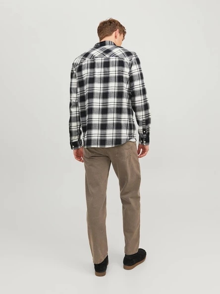 Jack&Jones Erkek Uzun Kol Kareli Minimalist Gömlek - Günlük Stil - 7