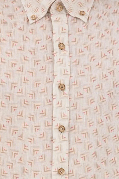 U.S. Polo Assn. Erkek Uzun Kol Geometrik Desen Gömlek - Minimalist Stil - 11