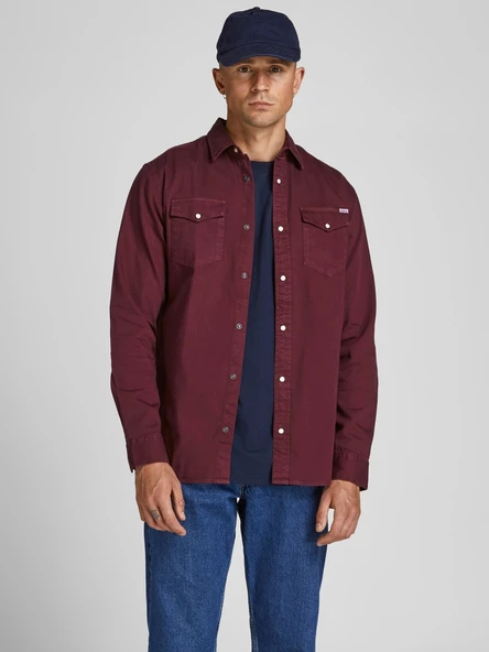 Jack&Jones Minimalist Uzun Kol Regular Fit Erkek Denim Gömlek - 6