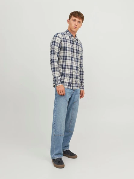 Jack&Jones Erkek Uzun Kol Kareli Minimalist Gömlek - Günlük Stil - 9