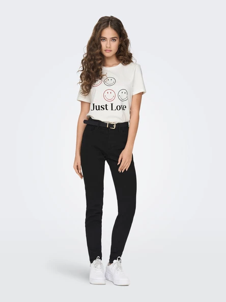 Only Minimalist Kadın T-Shirt - Kısa Kol Yuvarlak Yaka Günlük - 6