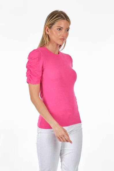 Only Minimalist Büzgülü Kol Kısa T-Shirt - Günlük Kombinler - 9