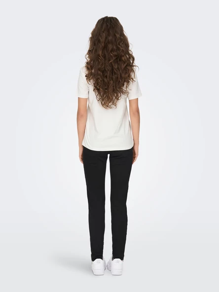 Only Minimalist Kadın T-Shirt - Kısa Kol Yuvarlak Yaka Günlük - 8