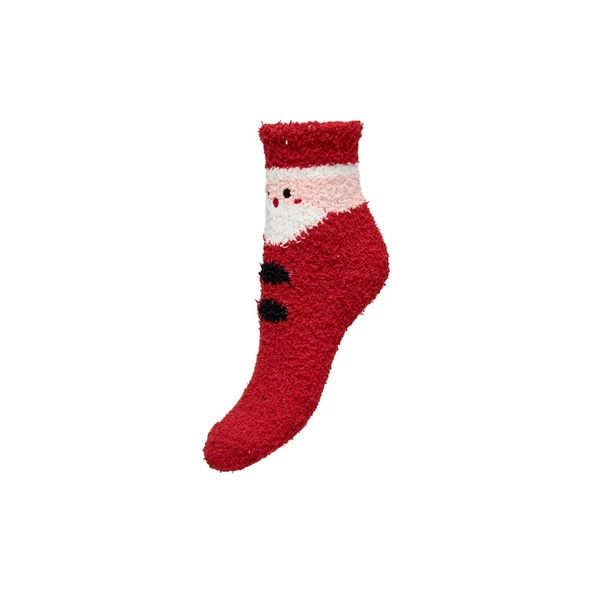 Only Peluş Noel Baba Desenli Kadın Çorabı - Sıcacık ve Rahat - 2