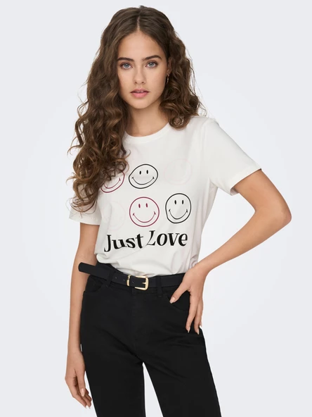 Only Minimalist Kadın T-Shirt - Kısa Kol Yuvarlak Yaka Günlük