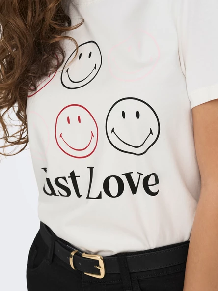 Only Minimalist Kadın T-Shirt - Kısa Kol Yuvarlak Yaka Günlük - 7