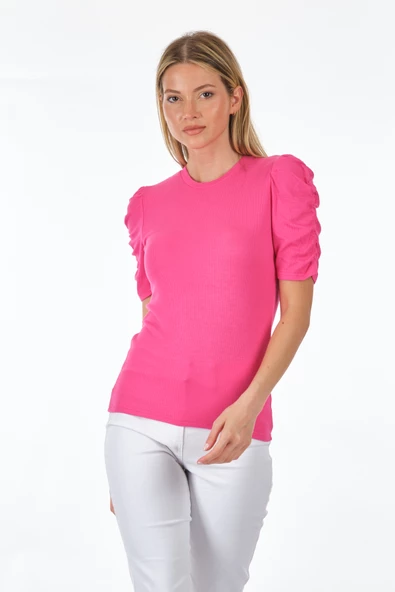 Only Minimalist Büzgülü Kol Kısa T-Shirt - Günlük Kombinler - 8