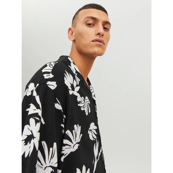 Jack&Jones Oversize Çiçek Desenli Erkek Gömleği - Kısa Kol - 5