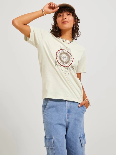 Jack&Jones JJXX Oversize Minimalist Kadın Tişört - Kısa Kol