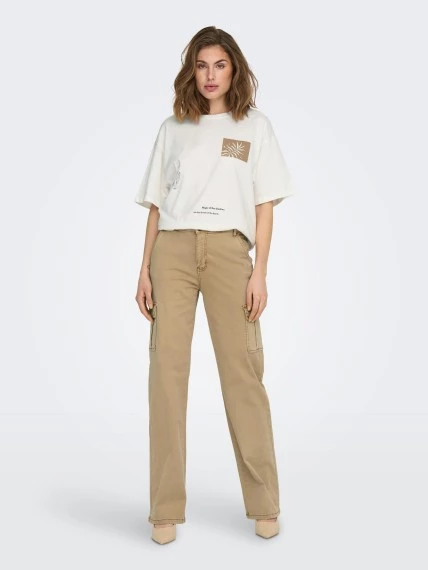 Only Oversize Minimalist Kadın T-Shirt - Kısa Kol - Günlük - 12