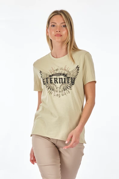 Only Oversize Kısa Kol Yuvarlak Yaka Minimalist Kadın T-Shirt - Günlük Stil - 8