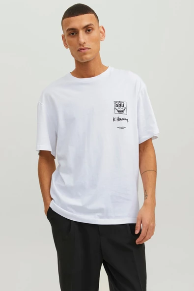 Jack&Jones Oversize Erkek T-Shirt - Kısa Kol - Minimalist Stil - Resim 4
