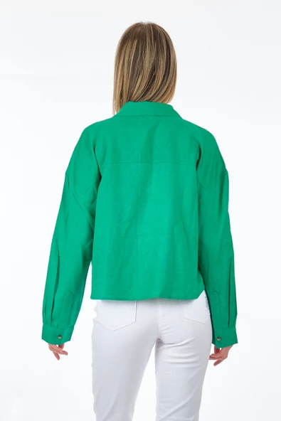 Only Oversize Crop Gömlek: Minimalist Günlük Stil, Uzun Kol - 7