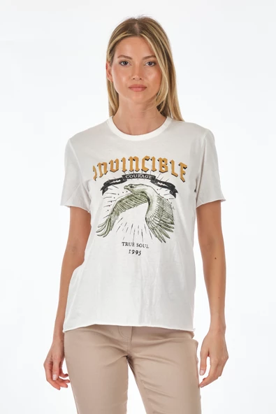 Only Oversize Kısa Kol Yuvarlak Yaka Minimalist Kadın T-Shirt - Günlük Stil - 4