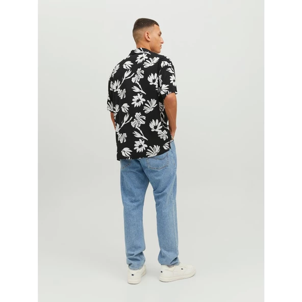 Jack&Jones Oversize Çiçek Desenli Erkek Gömleği - Kısa Kol - 9