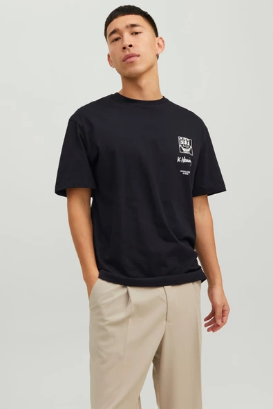 Jack&Jones Oversize Erkek T-Shirt - Kısa Kol - Minimalist Stil - Resim 3