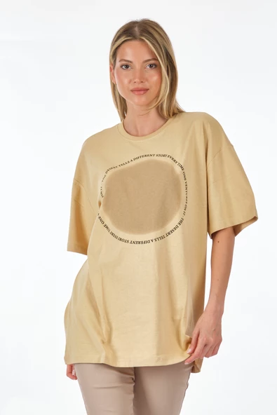 Only Oversize Minimalist Kadın T-Shirt - Kısa Kol - Günlük - 6