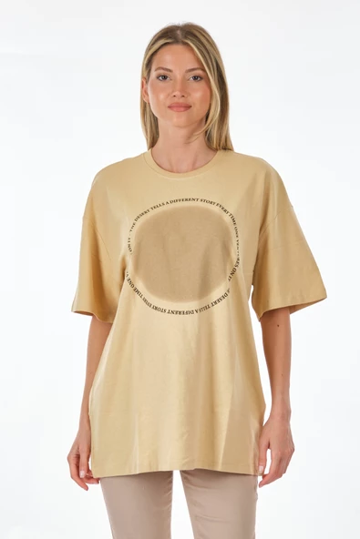 Only Oversize Minimalist Kadın T-Shirt - Kısa Kol - Günlük