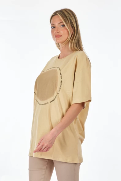 Only Oversize Minimalist Kadın T-Shirt - Kısa Kol - Günlük - 8