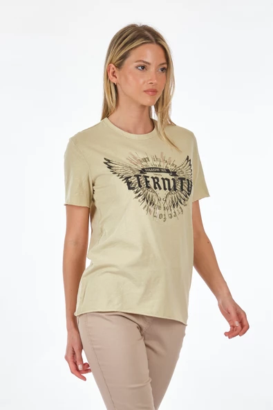 Only Oversize Kısa Kol Yuvarlak Yaka Minimalist Kadın T-Shirt - Günlük Stil - 9