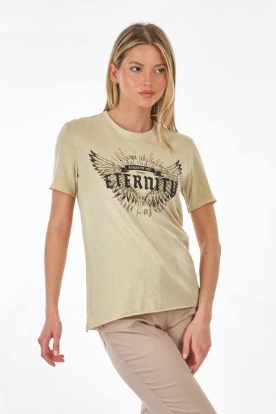 Only Oversize Kısa Kol Yuvarlak Yaka Minimalist Kadın T-Shirt - Günlük Stil - 7