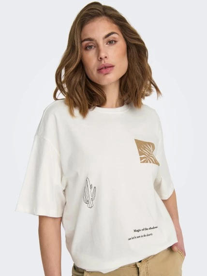 Only Oversize Minimalist Kadın T-Shirt - Kısa Kol - Günlük - 11