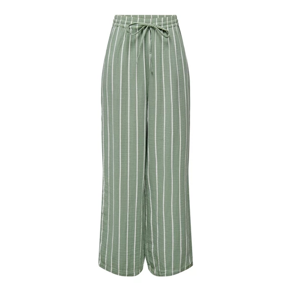 Only Midi Boy Çizgili Kadın Pantolon - Rahat & Şık Günlük Kombin - Resim 4