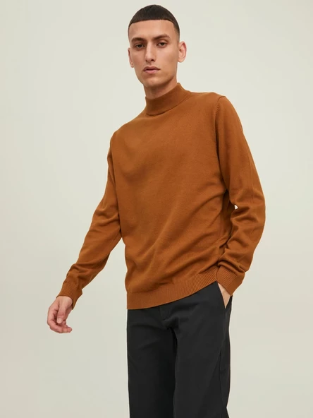Jack&Jones Minimalist Yüksek Yakalı Uzun Kol Erkek Kazak - Oversize - 3