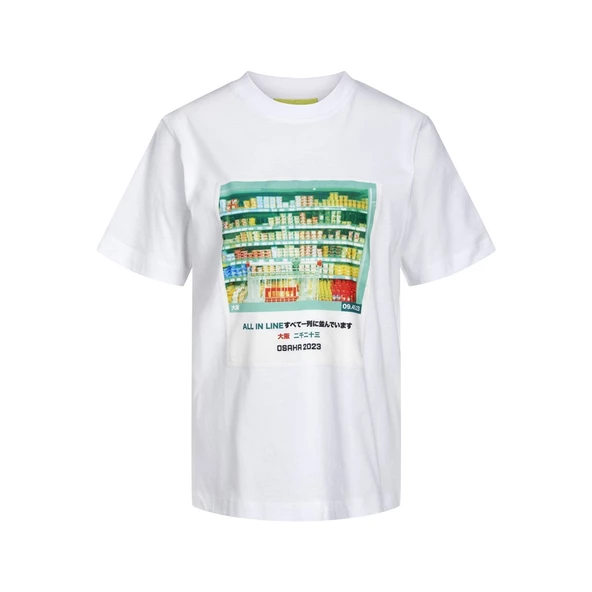 Jack&Jones JJXX Oversize Minimalist Kadın Tişört - Kısa Kol - Günlük - 8