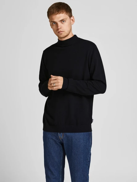 Jack&Jones Minimalist Yüksek Yakalı Uzun Kol Erkek Kazak - Oversize - 4