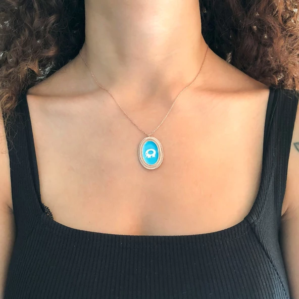 Rose Fil Motifli Gümüş Kolye GK-297 - 2