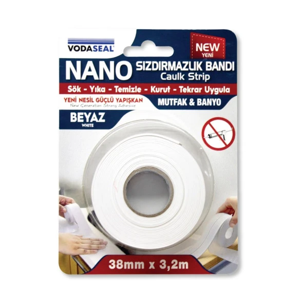 Vodaseal Nano Sızdırmazlık Bantı Bandı 38 mm x 3,2 mt Beyaz