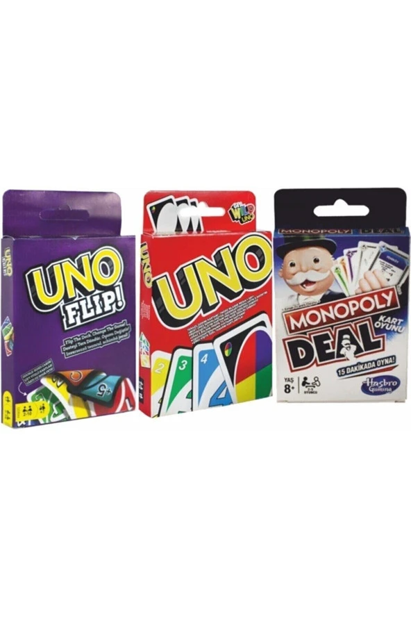 uno klasik uno flip monopoly deal 3 lü set